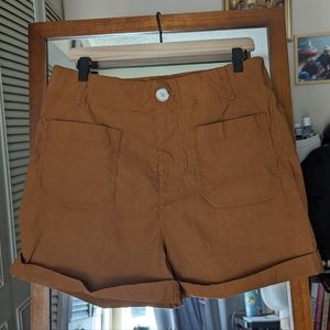 Anthropologie High Waisted Shorts Brown
